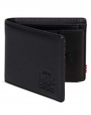 Кошелек Herschel Hank + Coin Leather RFID Black Pebbled Leather Кошелек Herschel Hank + Coin Leather RFID Black Pebbled Leather