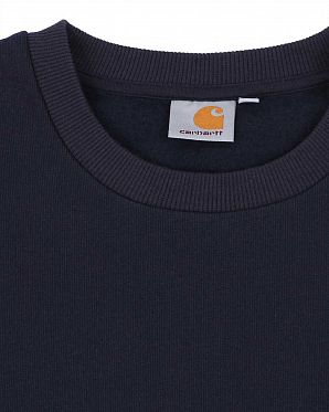 Толстовка мужская на флисе Carhartt Chase Sweat Shade Navy Толстовка мужская на флисе Carhartt Chase Sweat Shade Navy