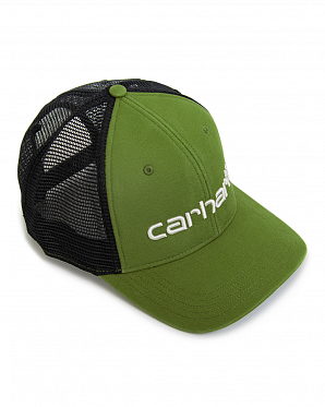 Бейсболка сетка Carhartt Style # 101195 Canvas Mesh-Back Logo Graphic Cap Green Black