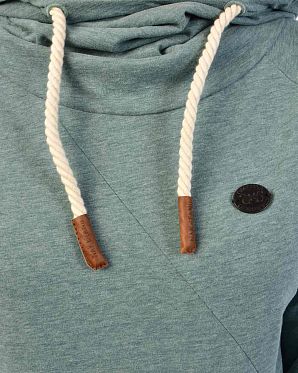 Лонгслив женский с капюшоном Naketano Mandy XI Stormy Sea Mel Лонгслив женский с капюшоном Naketano Mandy XI Stormy Sea Mel