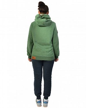 Толстовка женская с капюшоном Naketano Schmierlappen Pine Green Mel Толстовка женская с капюшоном Naketano Schmierlappen Pine Green Mel