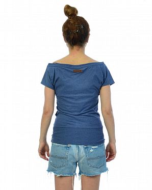 Футболка женская летняя на широкой резинке Naketano Wolle X Blue Melange