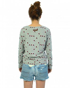 Футболка женская с длинным рукавом Naketano Yamuk des Grauens V Grey-White-Head Melange Футболка женская с длинным рукавом Naketano Yamuk des Grauens V Grey-White-Head Melange