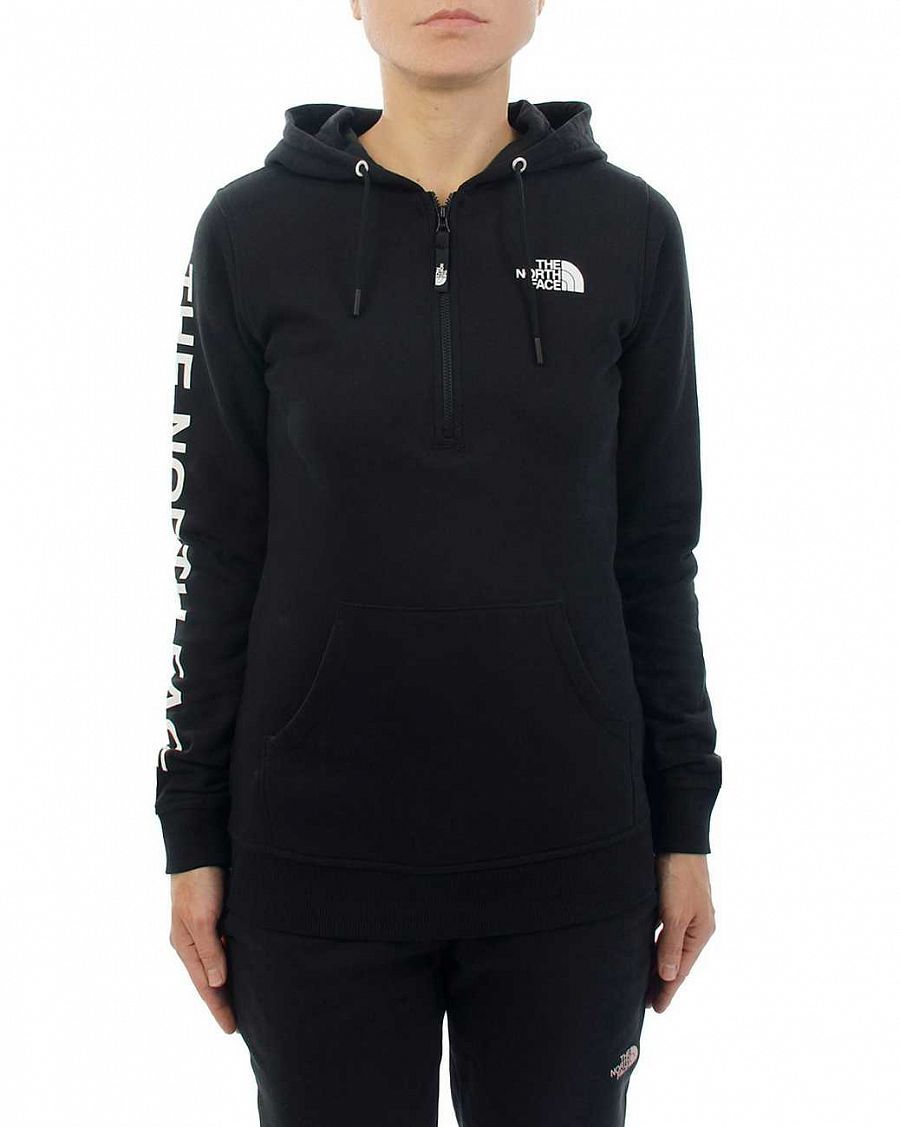 Толстовка на молнии флисовая женская The North Face 1/4 Zip Hoodie Black отзывы