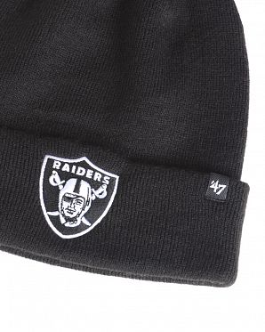 Шапка с подворотом '47 Brand NFL Las Vegas Raiders Black White Шапка с подворотом '47 Brand NFL Las Vegas Raiders Black White