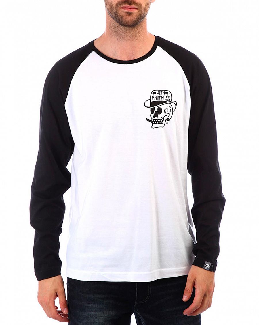 Лонгслив мужской Rum Knuckles Rider White Black отзывы