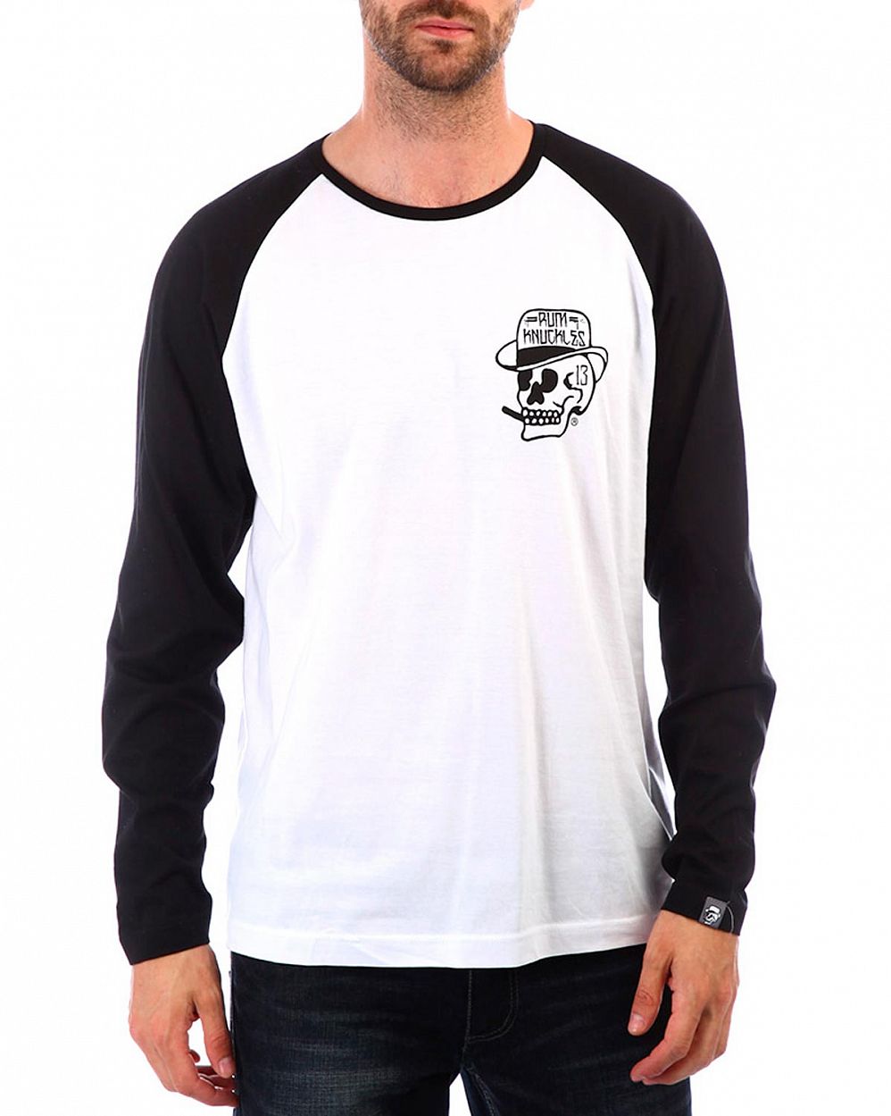 Лонгслив мужской Rum Knuckles Rider White Black отзывы