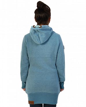 Толстовка женская длинная с капюшоном Naketano Lange Light Blue Melange Толстовка женская длинная с капюшоном Naketano Lange Light Blue Melange