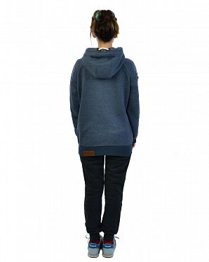 Толстовка женская на молнии с капюшоном Naketano Brazzo Indigo Blue Melange