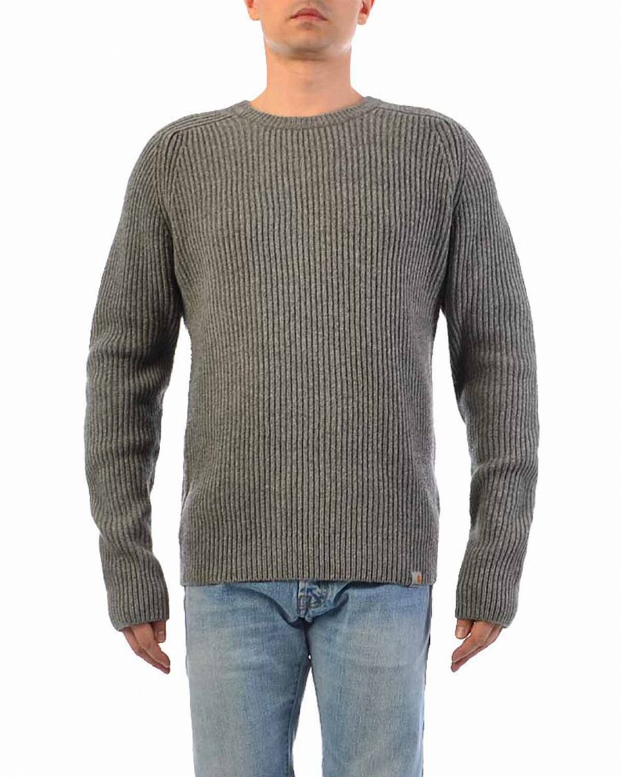 Свитер мужской шерсть Carhartt WIP Rib Sweater Dark Grey Heather отзывы