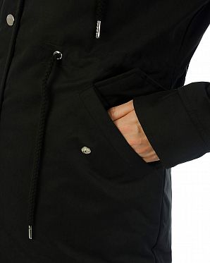 Парка демисезонная водоотталкивающая на меху Urban Classics Peached Teddy Black