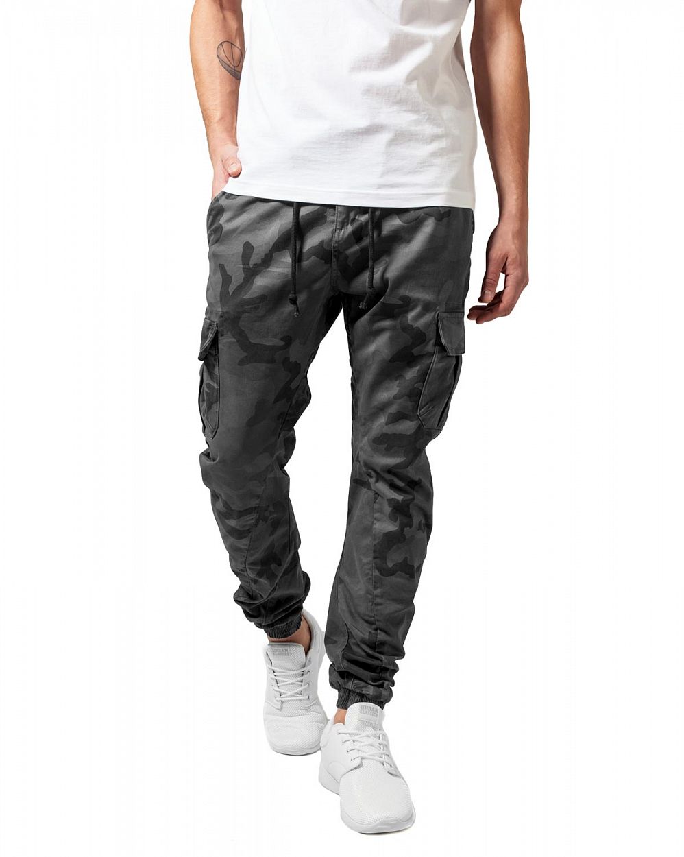 Джоггеры карго с карманами мужские Германия Urban Classics Germany Grey Camo отзывы