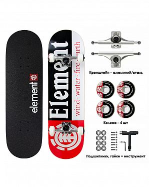 Скейтборд в Сборе Element 4 размер 8.25 (10 красный черный 8.25) Скейтборд в Сборе Element 4 размер 8.25 (10 красный черный 8.25)