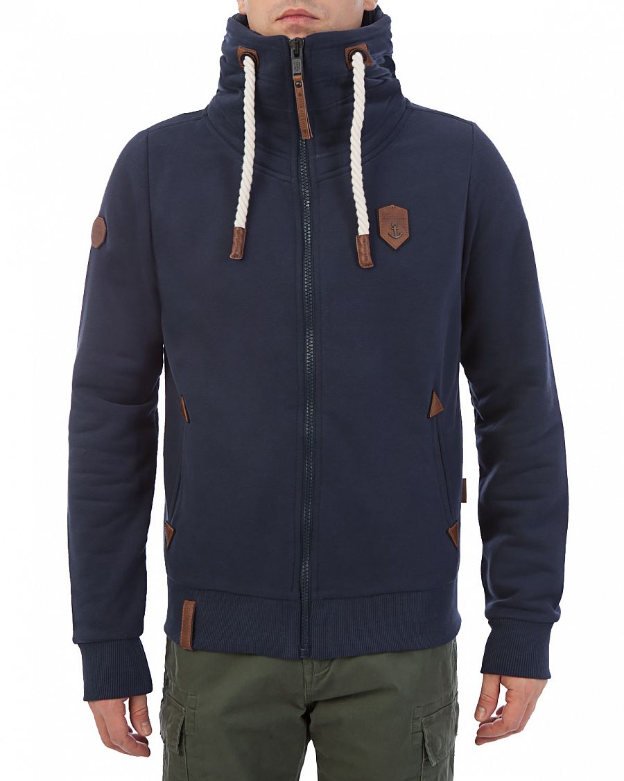 Толстовка мужская с высоким воротом на молнии Naketano Ivic Dark Blue отзывы Толстовка мужская с высоким воротом на молнии Naketano Ivic Dark Blue отзывы