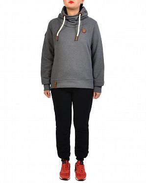 Толстовка женская с капюшоном Naketano Schmierlappen IX Dark Grey Mel Толстовка женская с капюшоном Naketano Schmierlappen IX Dark Grey Mel