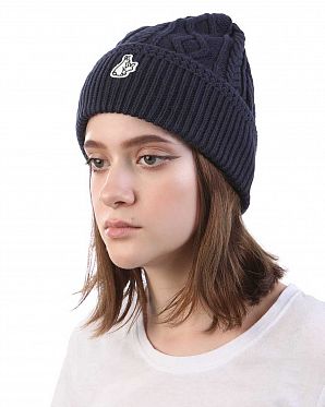 Шапка вязанная с подворотом FR2 Rib Stitch Made in Japan Navy