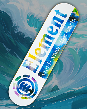 Дека Element с покрытием 8.25 (9 белый голубой 8.25)