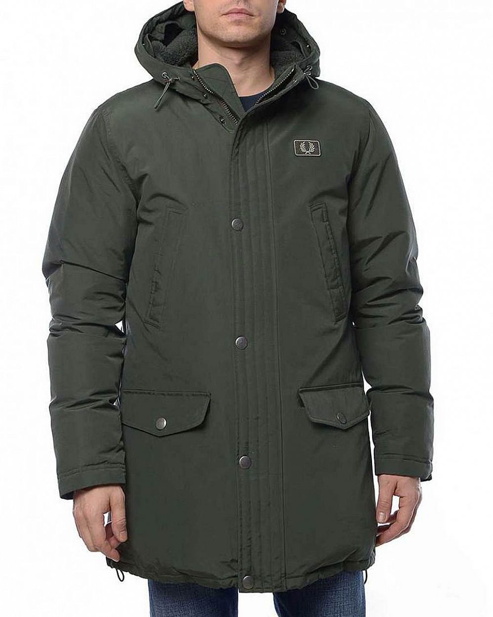 Парка пуховик мужской зимний Fred Perry SJ3079 Down Arctic Parka Green отзывы