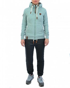 Толстовка женская на молнии с капюшоном Naketano Brazzo Wiederkauer Grun Melange