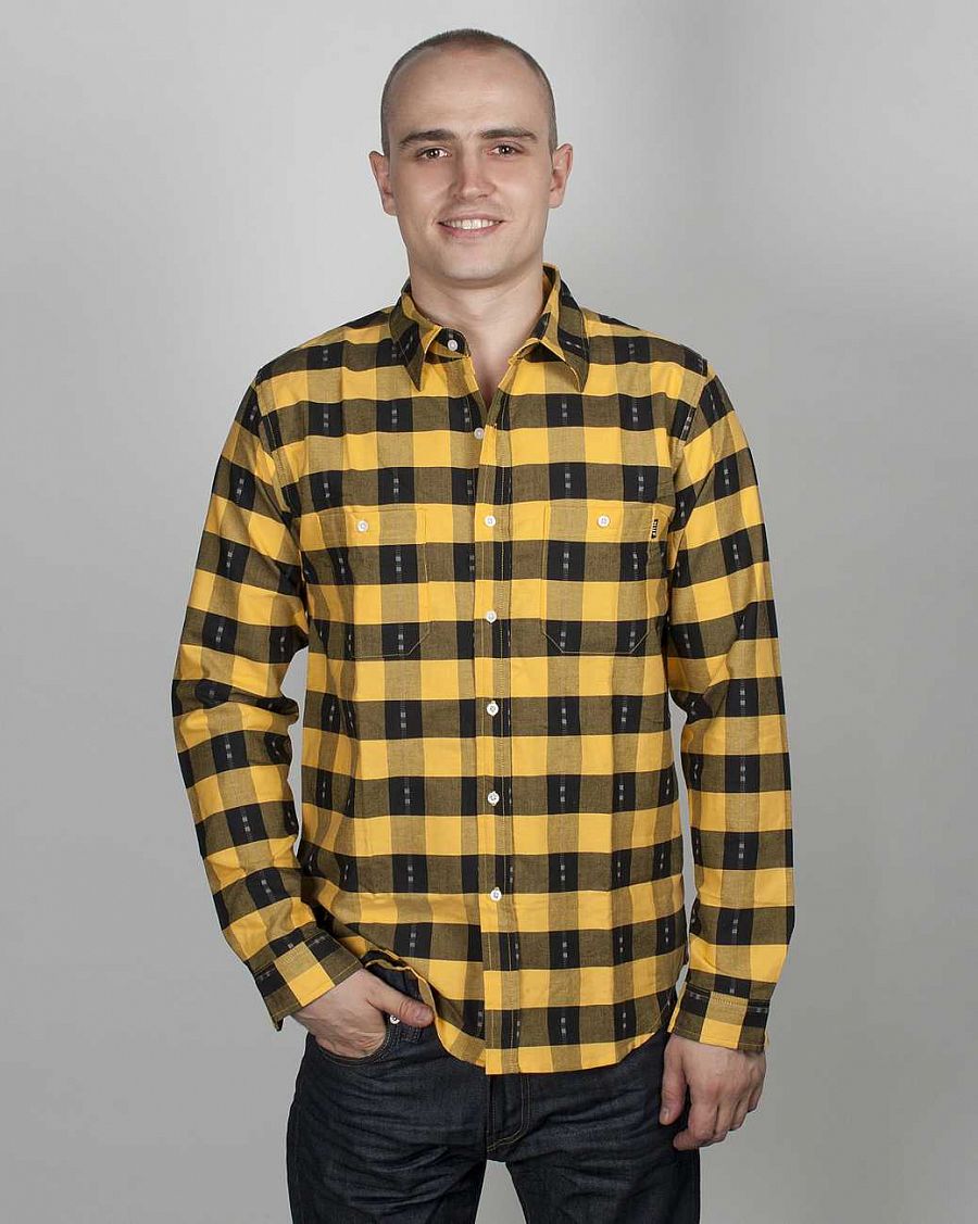 купить Рубашка HUF Chekerboard Yellow/black в Москве купить Рубашка HUF Chekerboard Yellow/black в Москве