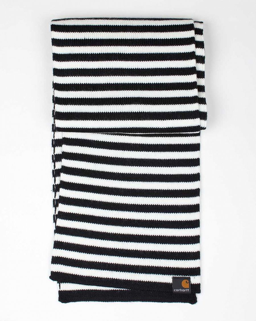 Шарф 50% шерсть Carhartt WIP Penny Stripe Scarf Black White отзывы