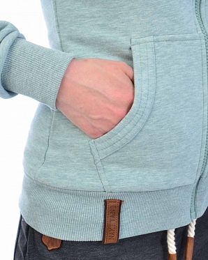 Толстовка женская на молнии с капюшоном Naketano Brazzo Jeck Wiederkauer Grun Mel