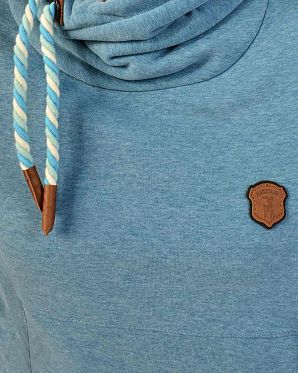 Толстовка женская длинная с капюшоном Naketano Lange Light Blue Melange Толстовка женская длинная с капюшоном Naketano Lange Light Blue Melange