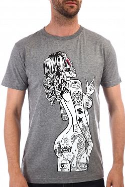 Футболка мужская Rum Knuckles Lady Red Grey Футболка мужская Rum Knuckles Lady Red Grey