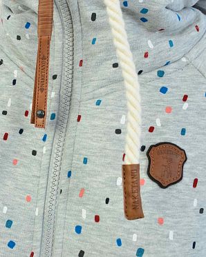 Толстовка женская на молнии с капюшоном Naketano Gunnesbush Grey Melange