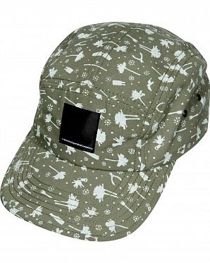 Бейсболка 5 панелей WeSC Palm Tree Oil green