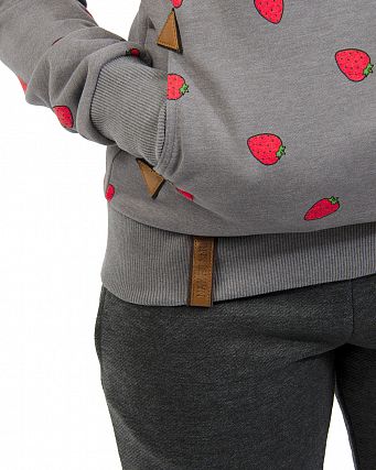Толстовка женская с капюшоном Naketano Oskar mein Junge Dark Grey Mel