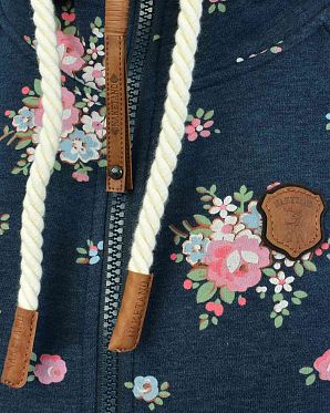 Толстовка женская на молнии с капюшоном Naketano Der Schnein Indigo Blue Mel