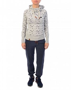 Лонгслив женский с капюшоном Naketano Mandy Spatzl Stone Grey Лонгслив женский с капюшоном Naketano Mandy Spatzl Stone Grey