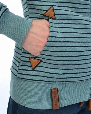 Толстовка женская с капюшоном на молнии Naketano Nasenhaarwickler Stormy Sea Melange