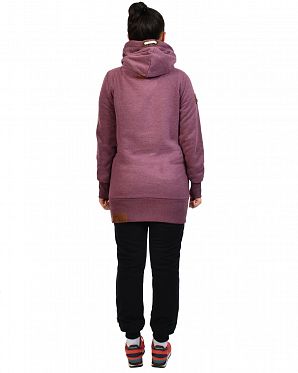 Толстовка длинная женская с капюшоном Naketano Darth Long IX Boardeaux Mel Толстовка длинная женская с капюшоном Naketano Darth Long IX Boardeaux Mel