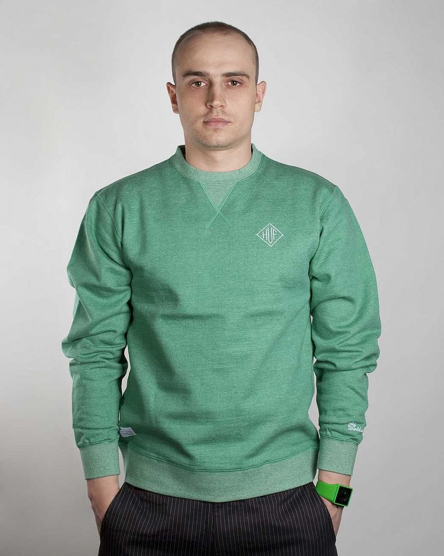 купить Толстовка HUF Crew Hood Green в Москве купить Толстовка HUF Crew Hood Green в Москве