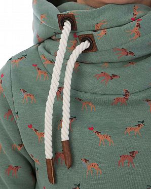 Толстовка женская с капюшоном Naketano Die Finnen Kommen Green Melange