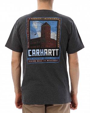 Футболка американская мужская свободная Carhartt 026 Grey Футболка американская мужская свободная Carhartt 026 Grey