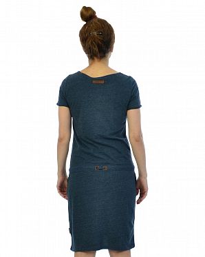 Платье женское короткий рукав и карманами Naketano El Majmuni IV Indigo Blue Melange Платье женское короткий рукав и карманами Naketano El Majmuni IV Indigo Blue Melange