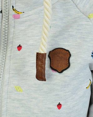 Толстовка женская на молнии с капюшоном Naketano Naketano Wuppi Fruit Amazing Grey