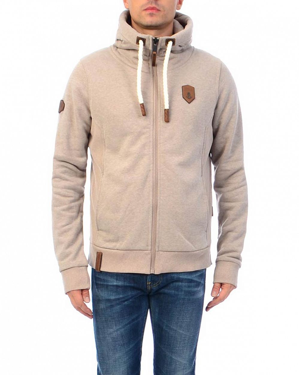 Толстовка мужская на молнии с капюшоном Naketano Hoodie Birol Beige отзывы