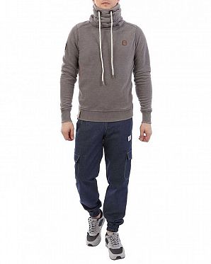 Толстовка мужская с высоким воротом Naketano Hipster Grey Толстовка мужская с высоким воротом Naketano Hipster Grey