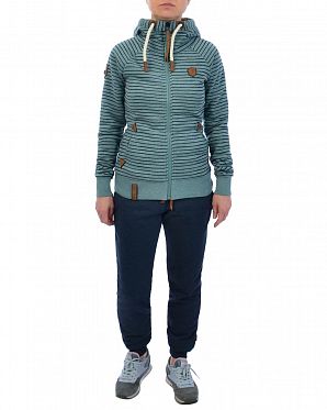 Толстовка женская с капюшоном на молнии Naketano Nasenhaarwickler Stormy Sea Melange