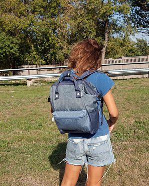 Рюкзак водостойкий с двумя ручками Anello Kuchigane Japan Denim Multi Рюкзак водостойкий с двумя ручками Anello Kuchigane Japan Denim Multi