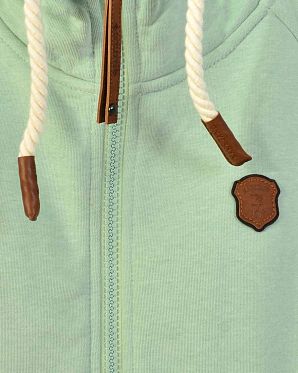 Толстовка женская на молнии с капюшоном Naketano Brazzo Milky Green Melange Толстовка женская на молнии с капюшоном Naketano Brazzo Milky Green Melange