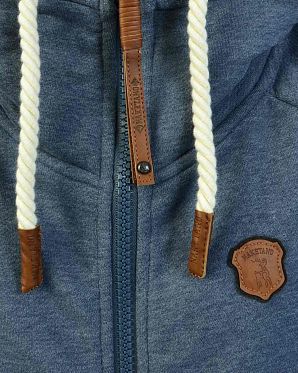 Толстовка женская на молнии с капюшоном Naketano Brazzo Indigo Blue Melange