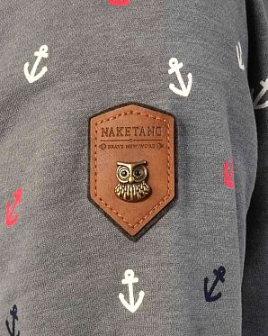 Толстовка женская с капюшоном Naketano Guts over Fear Dark Grey Melange