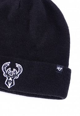 Шапка с подворотом '47 Brand NBA Milwaukee Bucks Black 2 Шапка с подворотом '47 Brand NBA Milwaukee Bucks Black 2