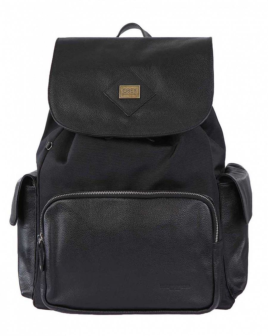 Рюкзак кожаный износостойкий с боковыми карманами Obey Propaganda Pocket Black отзывы Рюкзак кожаный износостойкий с боковыми карманами Obey Propaganda Pocket Black отзывы