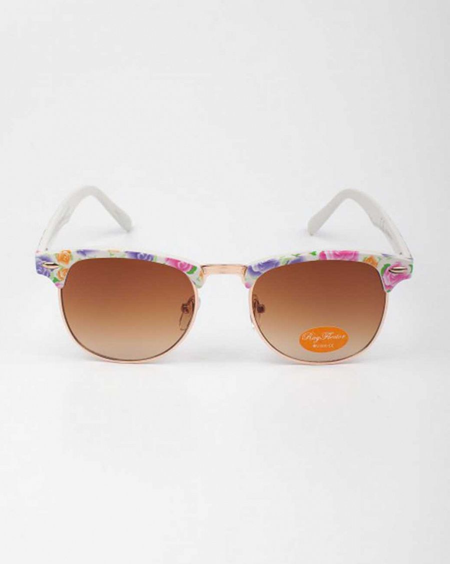 Очки Sunglasses Classic Clubmaster Flower Print Purple отзывы